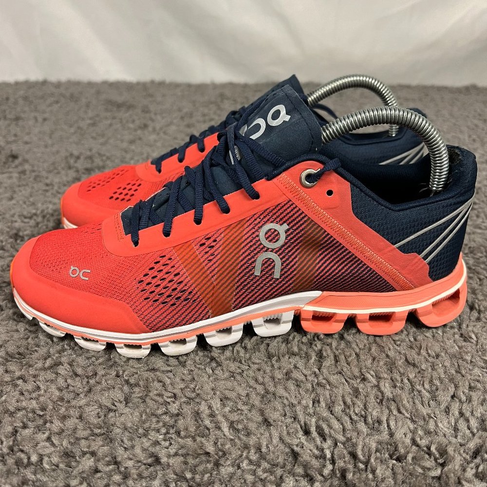 On CloudFlow Running Shoe Womens 8 Blue Orange Low Gym Trainer Sneakers